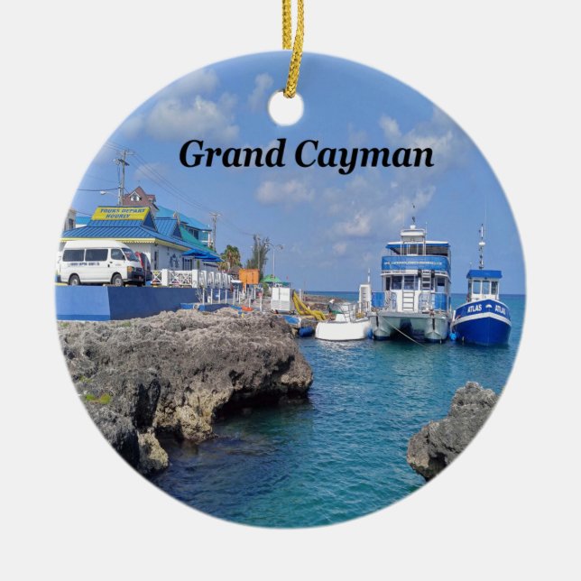 Grand Cayman Ceramic Tree Decoration (Front)