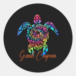 Grand Cayman Islands Sea Turtle Family Vacation Su Classic Round Sticker