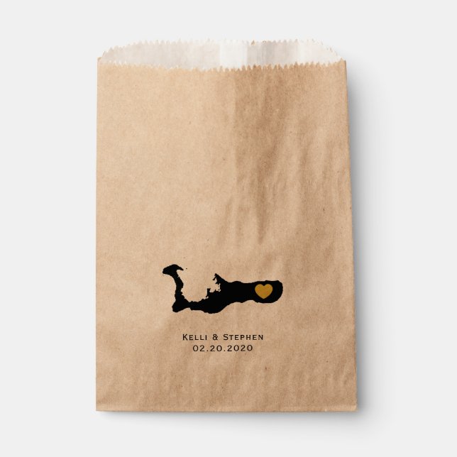 Grand Cayman Wedding Favour Treat Sacks, Gift Bags (Front)