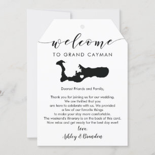 Grand Cayman Wedding Welcome Tag, Letter Itinerary
