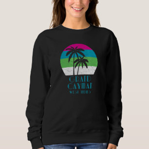 Grand Cayman West Indies Vintage Palm Tree Sunset Sweatshirt