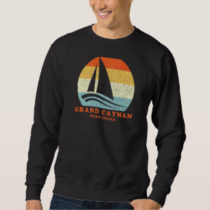 Grand Cayman West Indies Vintage Sailboat Sailing  Sweatshirt