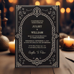 Grand Celtic Nordic Mediaeval Scroll Viking Weddin Invitation