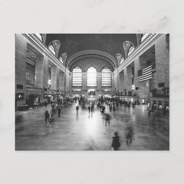 Grand Central Station / Black And White (NYC) Postcard (Front)