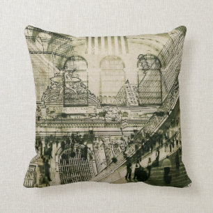 grand central station, NYC toss pillow
