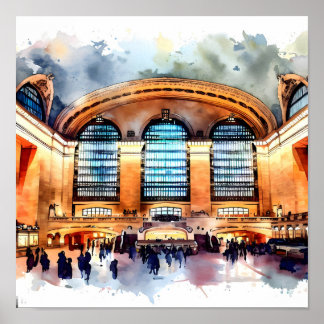 Grand Central Terminal Charm: Watercolor Print
