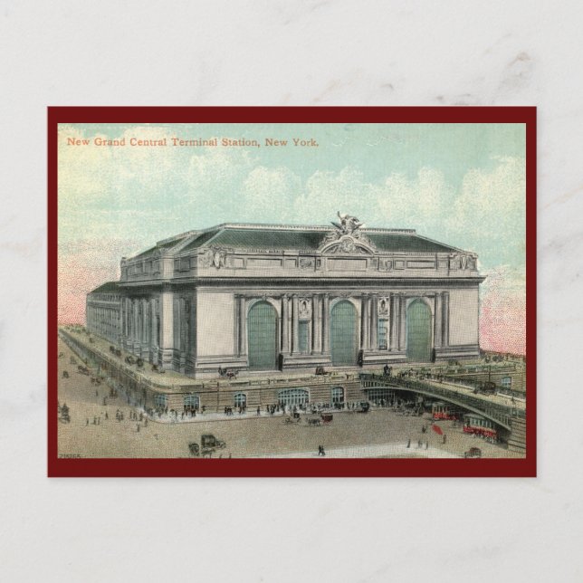 Grand Central Terminal Station, New York City Vint Postcard (Front)