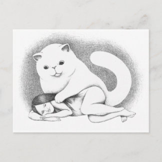 Grand chat postcard