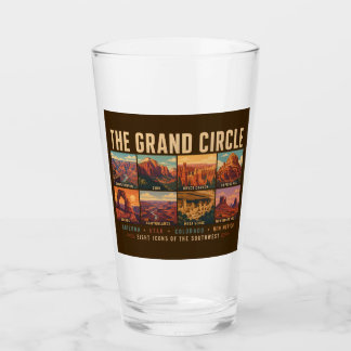 Grand Circle National Parks Landmarks Illustration Glass