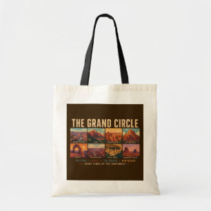 Grand Circle National Parks Landmarks Illustration Tote Bag