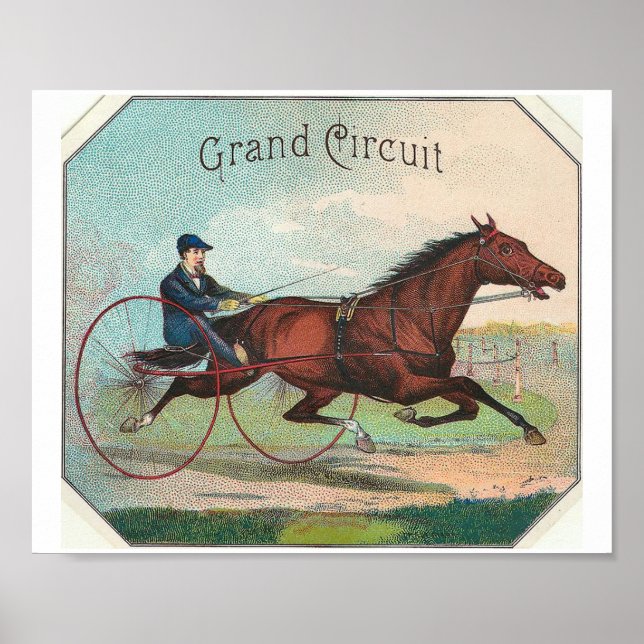 Grand Circuit Vintage Horse Racing Poster (Front)