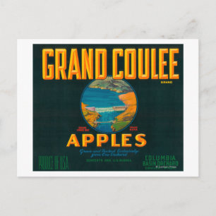 Grand Coulee Apple Label - Coulee, WA Postcard