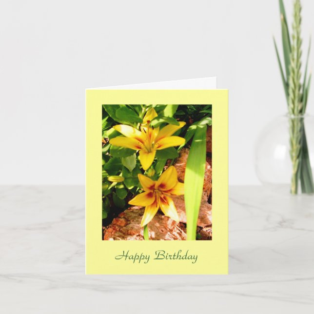 Grand Cru Lily  Flower Birthday Card (Front)