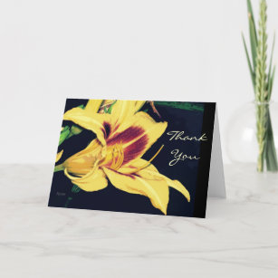 Grand Cru Yellow Daylily Flower Thank You Card