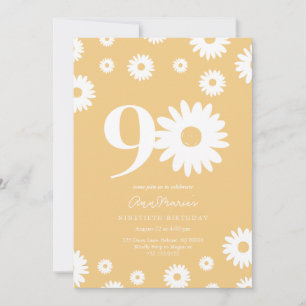 Grand Daisy Milestone Ninety Birthday Invitation