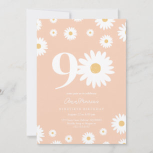 Grand Daisy Milestone Ninety Birthday Invitation