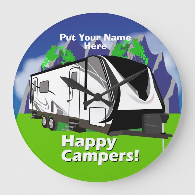 Grand Design Imagine Happy Campers Design Large Clock (Front)