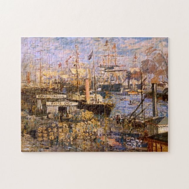 Grand Dock Le Havre Monet Fine Art Jigsaw Puzzle (Horizontal)