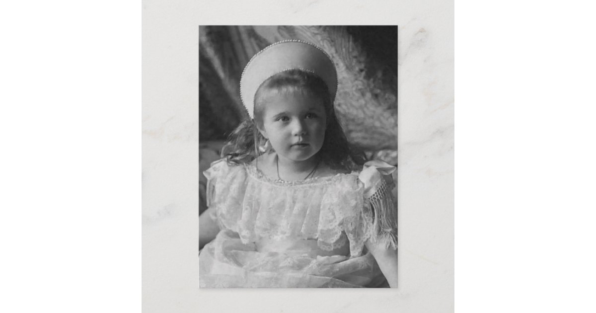 Grand Duchess Anastasia Romanov Russia court dress Postcard | Zazzle