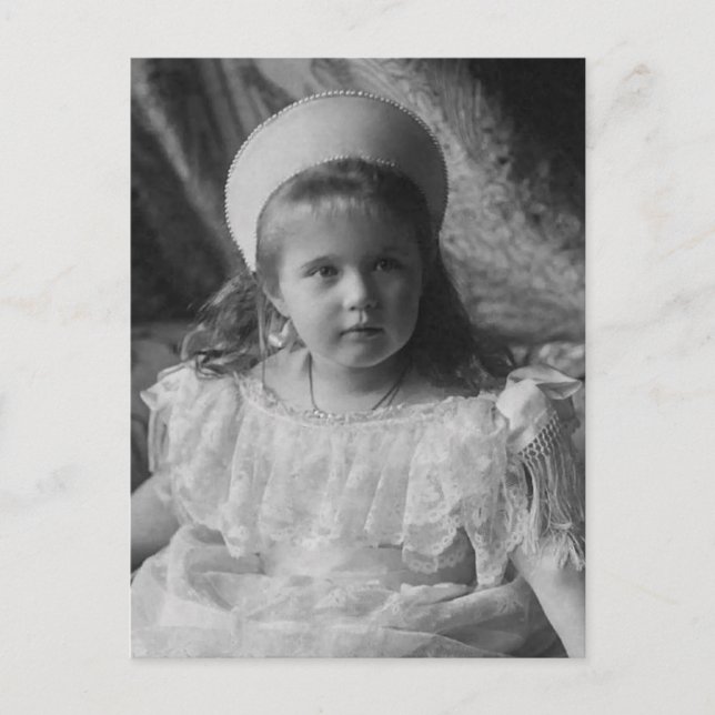 Grand Duchess Anastasia Romanov Russia court dress Postcard (Front)