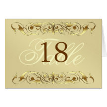 Grand Duchess Gold Metal Scroll Table Card