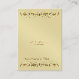 Grand Duchess Gold Metal Scroll Table Placecard