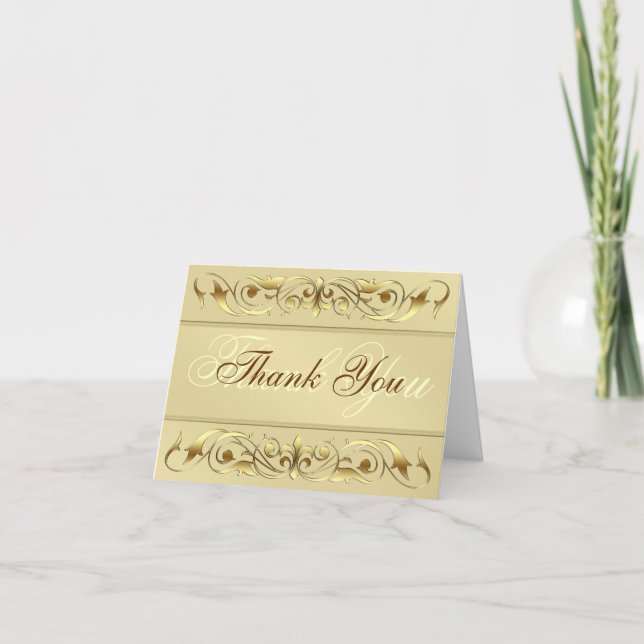 Grand Duchess Gold Scroll Thank You Notecard (Front)