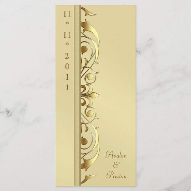 Grand Duchess Gold Scroll Wedding Program Programme (Front)