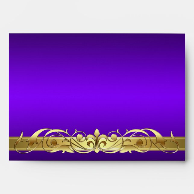 Grand Duchess Purple Gold Scroll Envelope (Front)