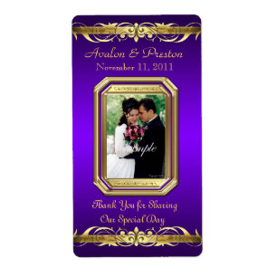 Grand Duchess Purple Photo Gold Wine Wedding Label