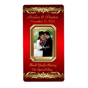 Grand Duchess Red Photo Gold Wine Wedding Label