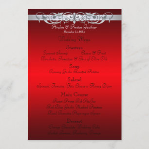 Grand Duchess Red Scroll Wedding Menu