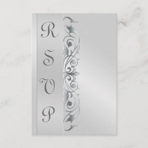 Grand Duchess Silver Metal RSVP Response Invite