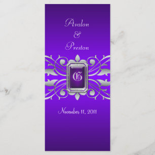 Grand Duchess Silver Scroll Purple Wedding Program Programme
