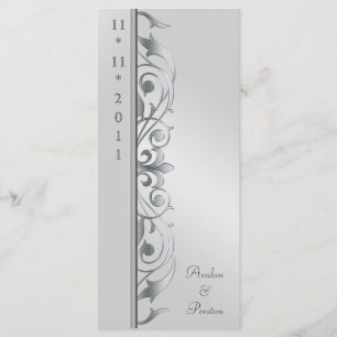 Grand Duchess Silver Scroll Wedding Program Programme