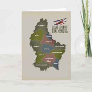 Grand duchy of luxembourg map holiday card