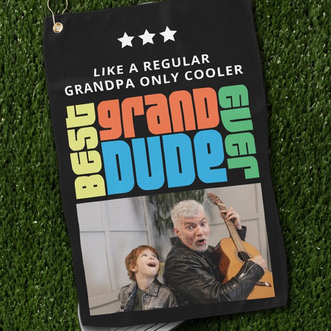Grand Dude Grandfather Photo Golf Towel (Creator Uploaded)