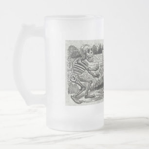 Grand electric skull frosted glass beer mug