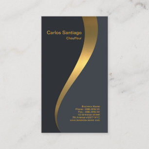 Grand Extravagant Luxurious Gold Wave Chauffeur Business Card