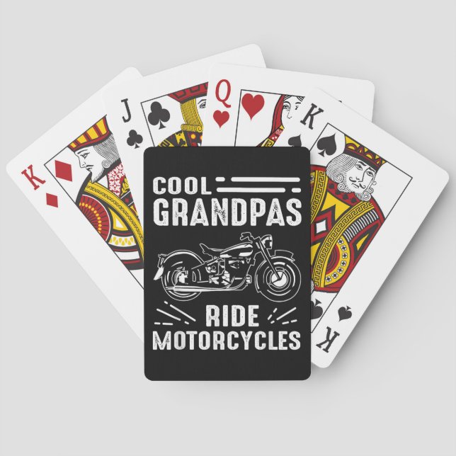 Grand Father Biker Playing Cards (Back)