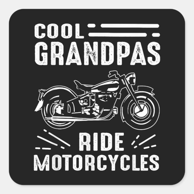 Grand Father Biker Square Sticker (Front)
