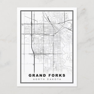 Grand Forks Map Postcard