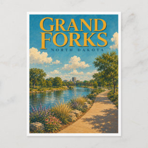 Grand Forks North Dakota Greenway GeoSaga Postcard