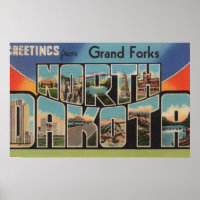 Grand Forks, North Dakota - Large Letter