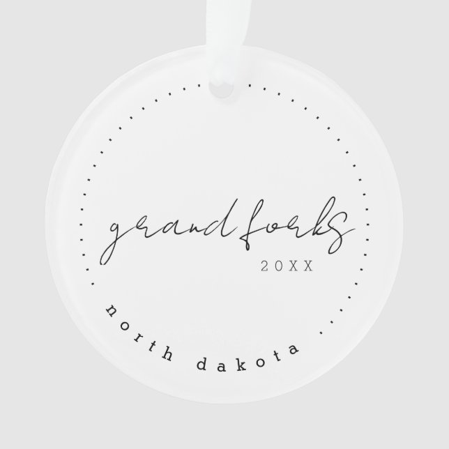 Grand Forks, North Dakota Travel United States Ornament (Front)