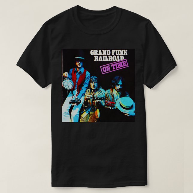 Grand Funk Railroad On Time Sticker T-Shirt (Design Front)