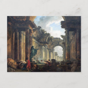 Grand Gallery of the Louvre in Ruins - 1796 Postcard