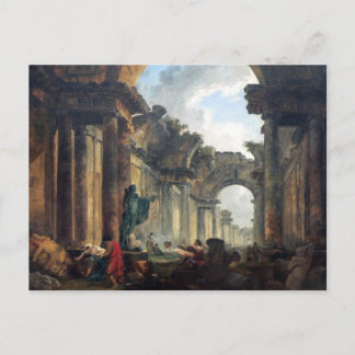 Grand Gallery of the Louvre in Ruins - 1796 Postcard
