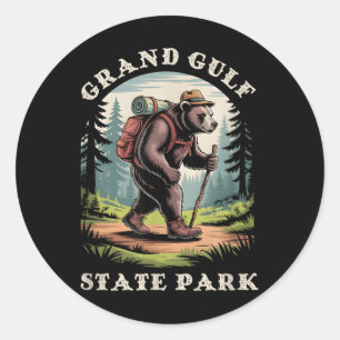 Grand Gulf State Park, Missouri Mountains Hiking B Classic Round Sticker