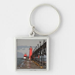 GRAND HAVEN LIGHT KEY RING